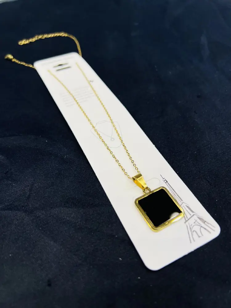 Stainless Steel Elegant Onyx Pendant