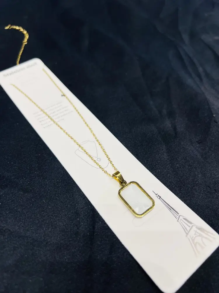 Stainless Steel Elegant Onyx Pendant