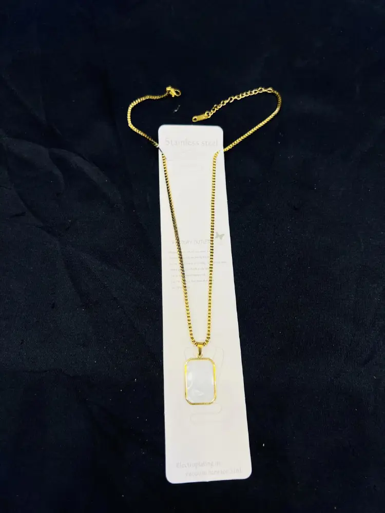 Stainless Steel Elegant Onyx Pendant