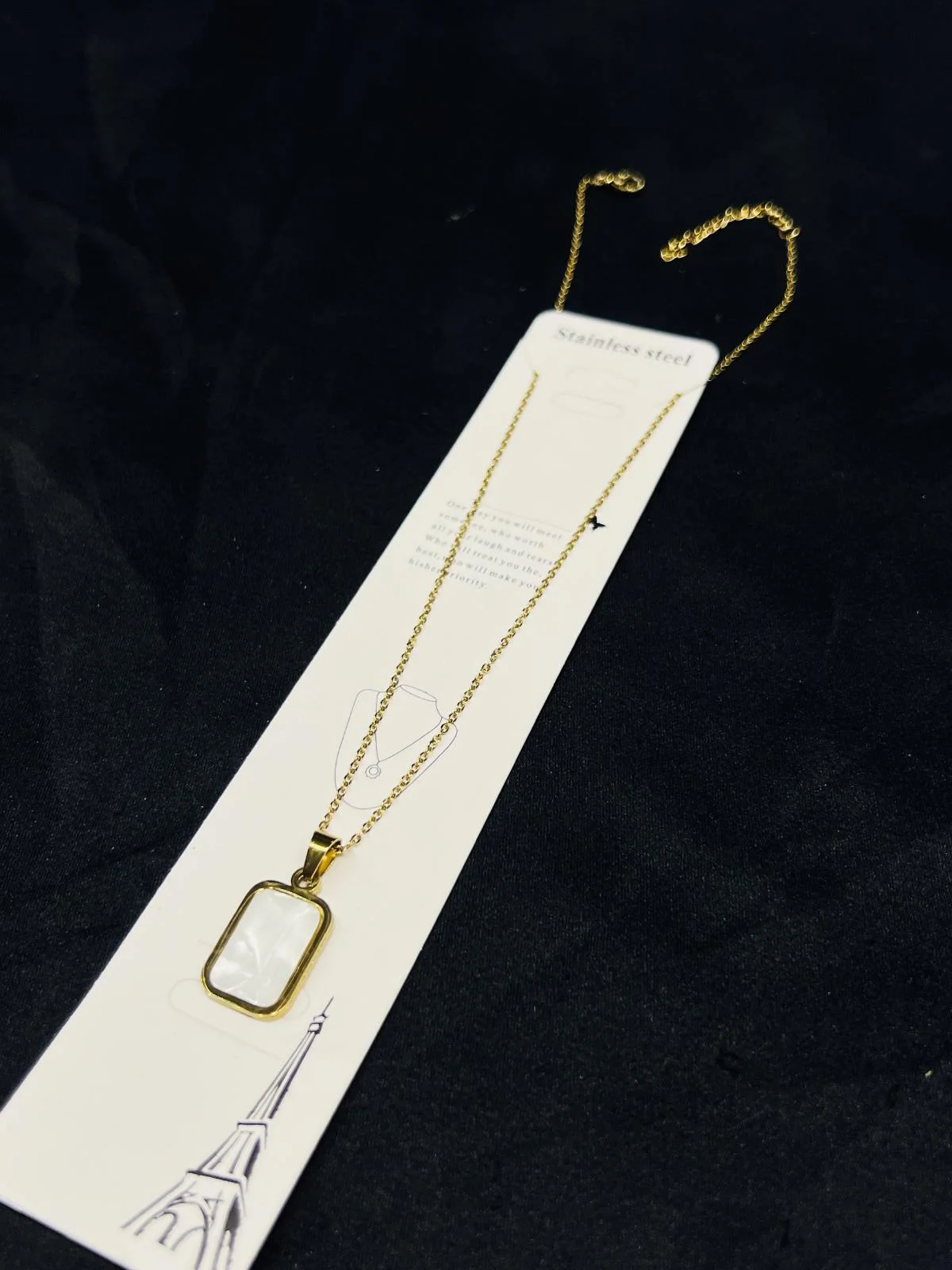 Stainless Steel Elegant Onyx Pendant