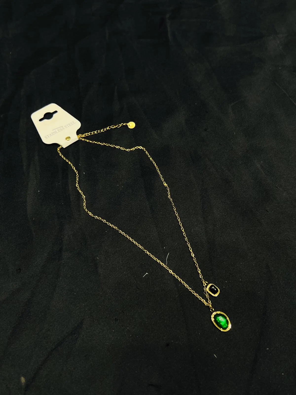 Stainless Steel Emerald Green Pendant