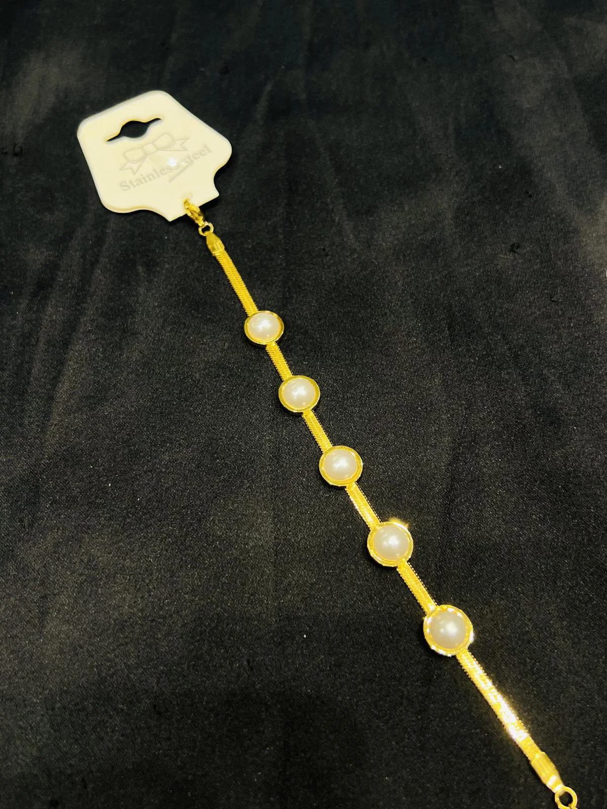Stainless Steel Pearl Bracelet