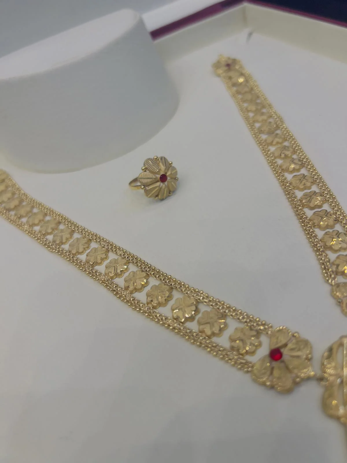 Beautiful gold polish mala set with real goldlook