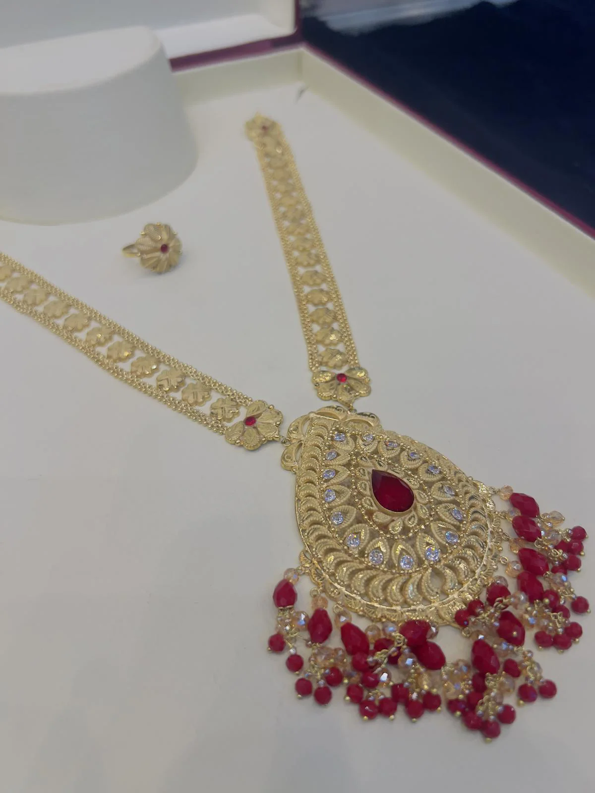 Beautiful gold polish mala set with real goldlook