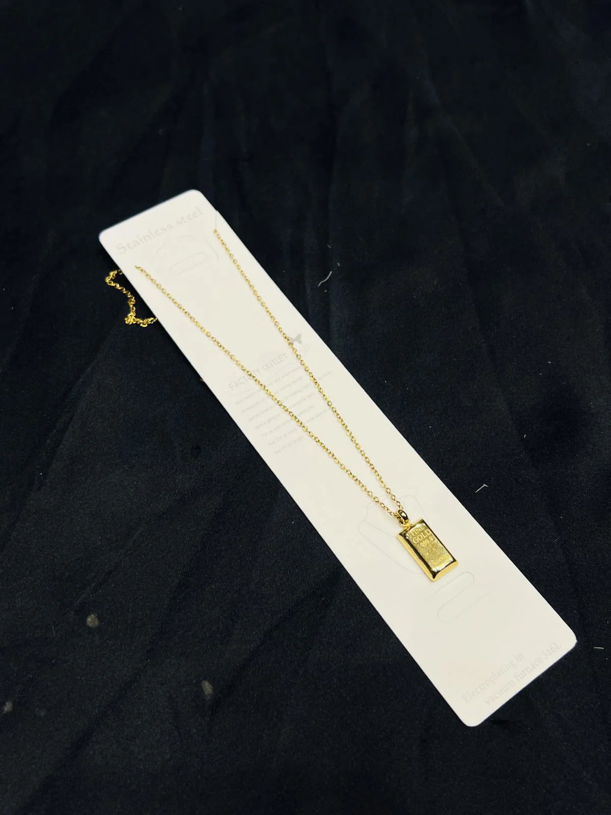 Stainless Steel Gold bar Pendant