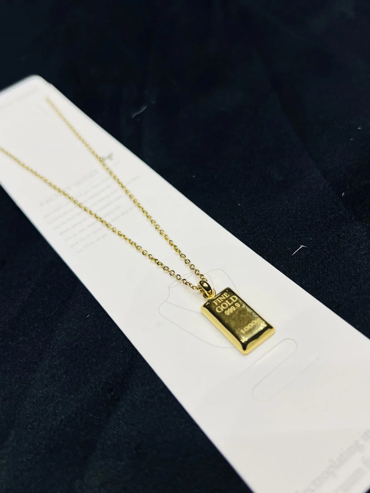 Stainless Steel Gold bar Pendant