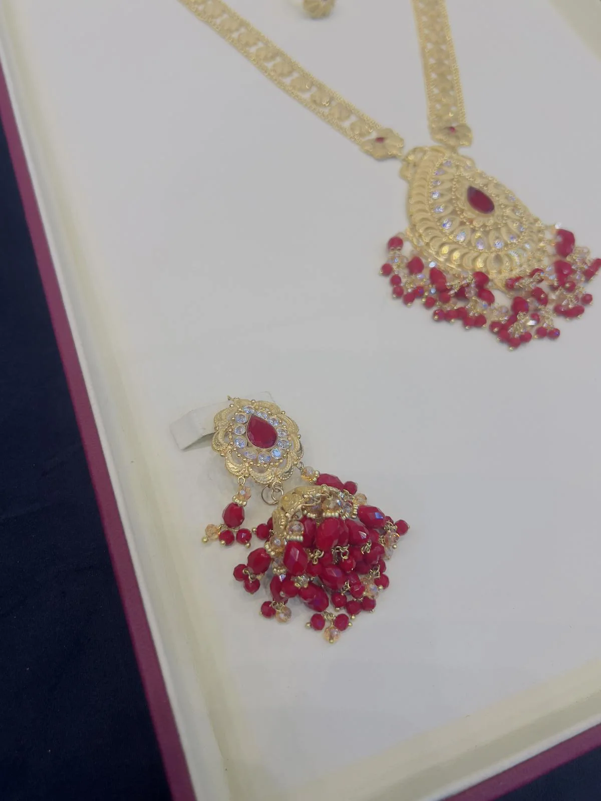 Beautiful gold polish mala set with real goldlook