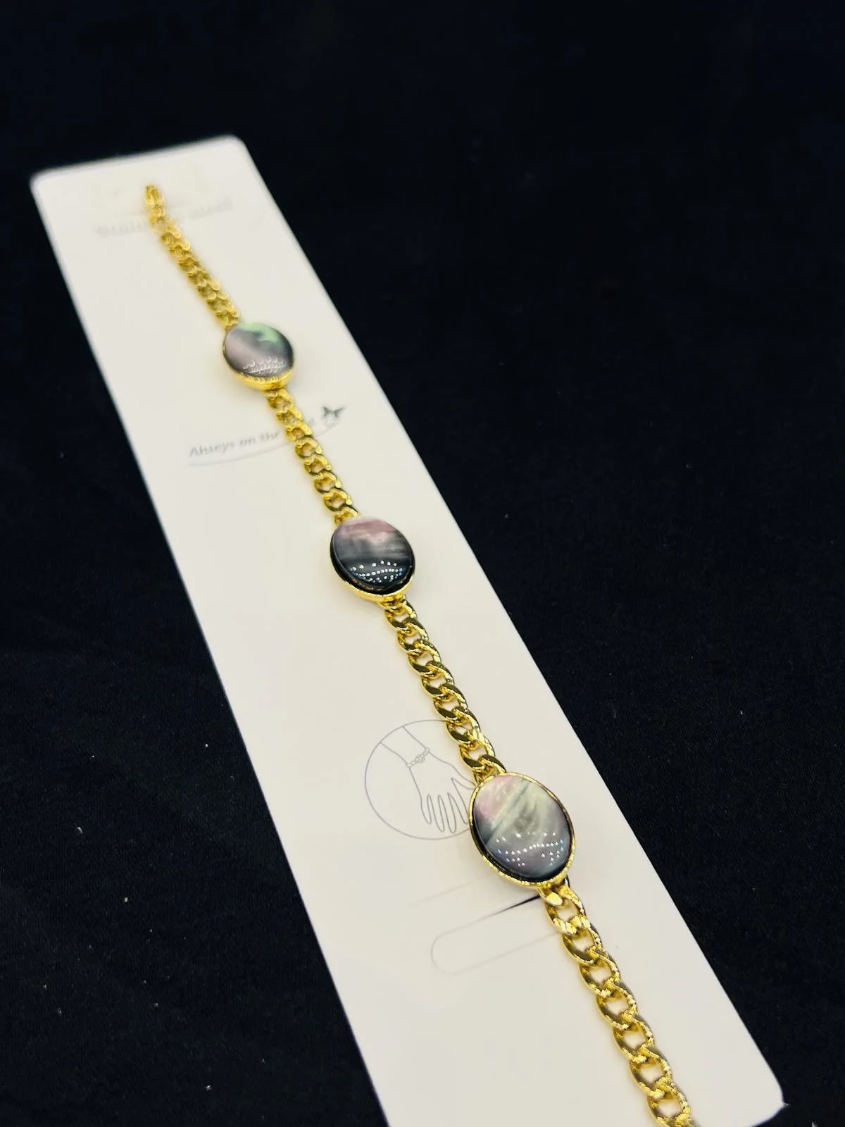 Stainless Steel Bracelet in Rare Black Stone