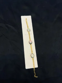 Stainless Steel Bracelet in Rare Black Stone view 1