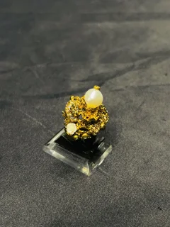 Turkish Gold Look RIng with Mother of Pearls view 3
