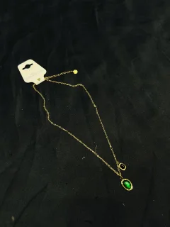 Stainless Steel Emerald Green Pendant view 1