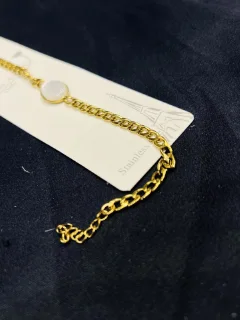 Stainless Steel Bracelet in White Stone view 3