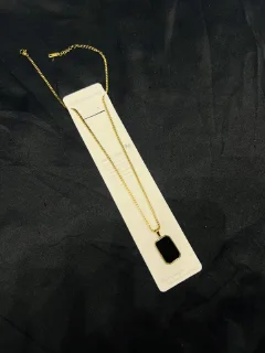 Stainless Steel Elegant Onyx Pendant view 1