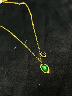 Stainless Steel Emerald Green Pendant view 2