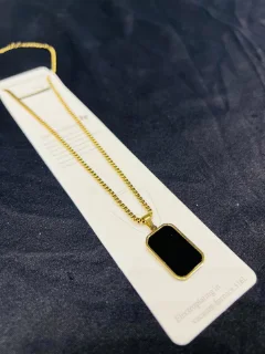 Stainless Steel Elegant Onyx Pendant view 2