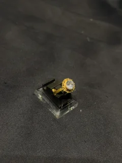 Goldplated adjustable Ring with zircon stone view 1