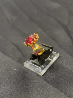 Goldplated adjustable Ring with red stone view 3