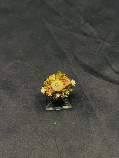 Turkish Gold Look RIng with Mother of Pearls view 1