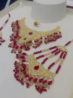 Beautiful gold polish necklace set with real goldlook view 3